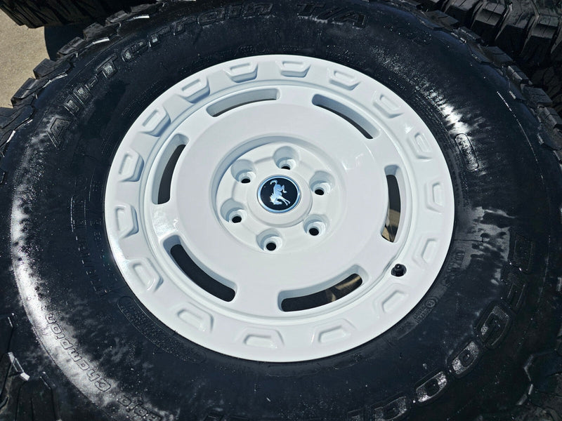 17" Ford Bronco HERITAGE SASQUATCH OEM 10463 wheels rims white 35" BFG NEW Texas Truck Tire