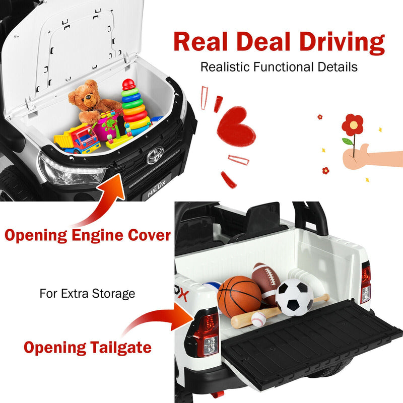 2x12V Authorized Toyota Hilux Ride On Truck Car 2-Passenger 4WD with Remote Control