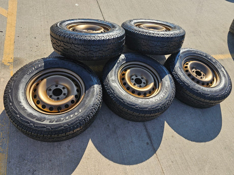 17" INEOS Grenadier OEM steel wheels rims BRONZE tires 2024 2025 2026 NEW Texas Truck Tire