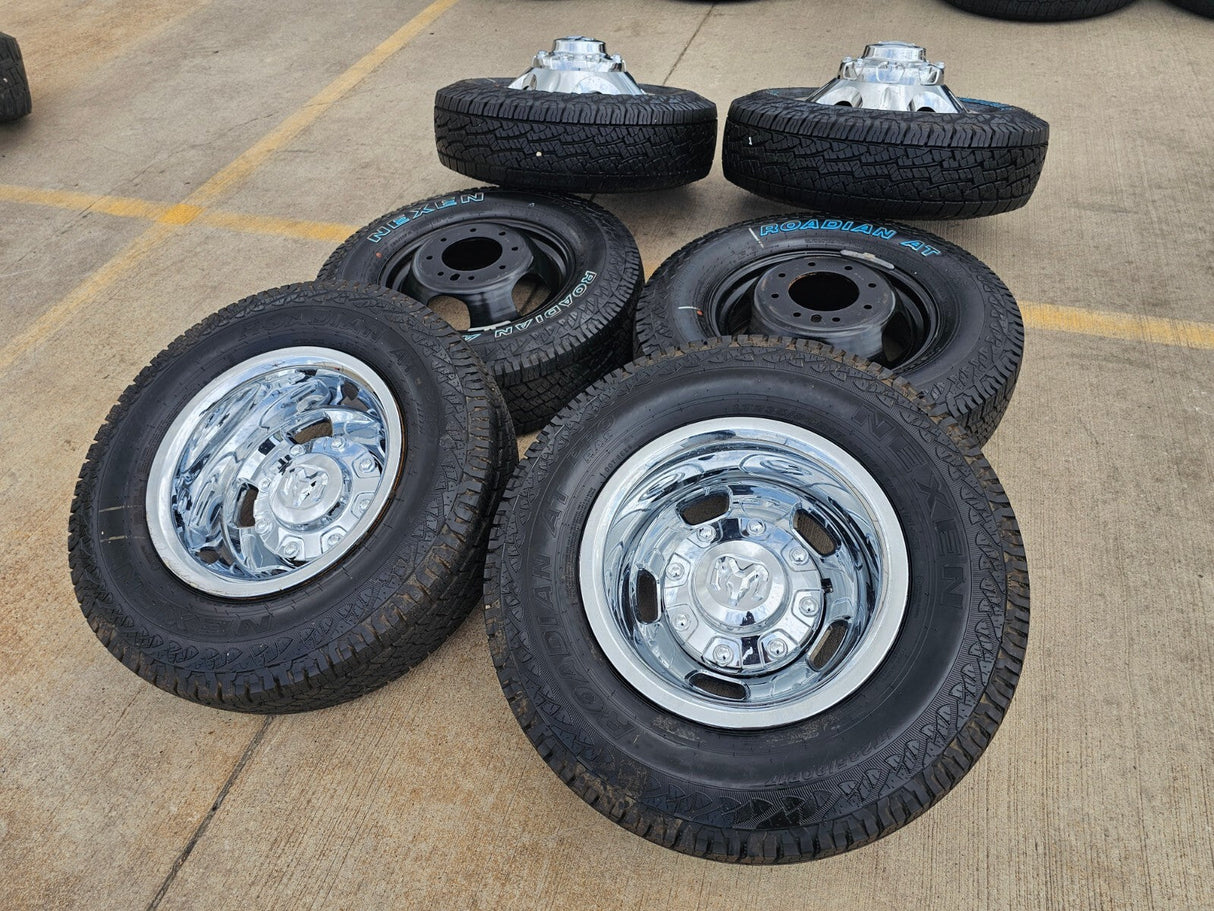 17" Dodge Ram 3500 Dually 8x200 wheels rims 2703 2704 OEM 2025 2026 NEW A/T Texas Truck Tire