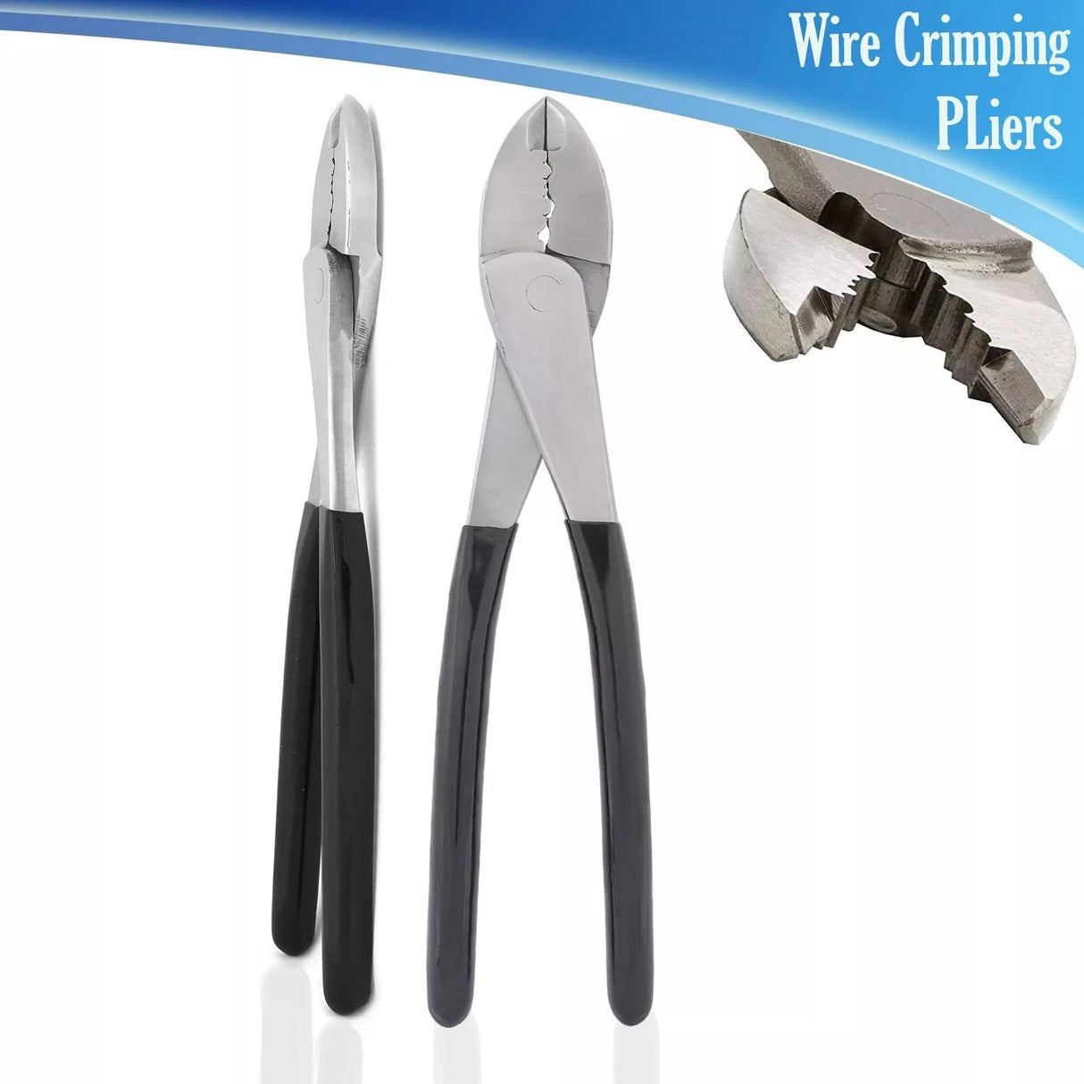 Electrician's Terminal Crimp Pliers Wire Crimping Tool with Cutter 8'' PVC TekShack