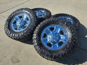18" Dodge Ram 2500 3500 STEEL chrome OEM 2473 wheels rims TOYO M/T 35" Texas Truck Tire