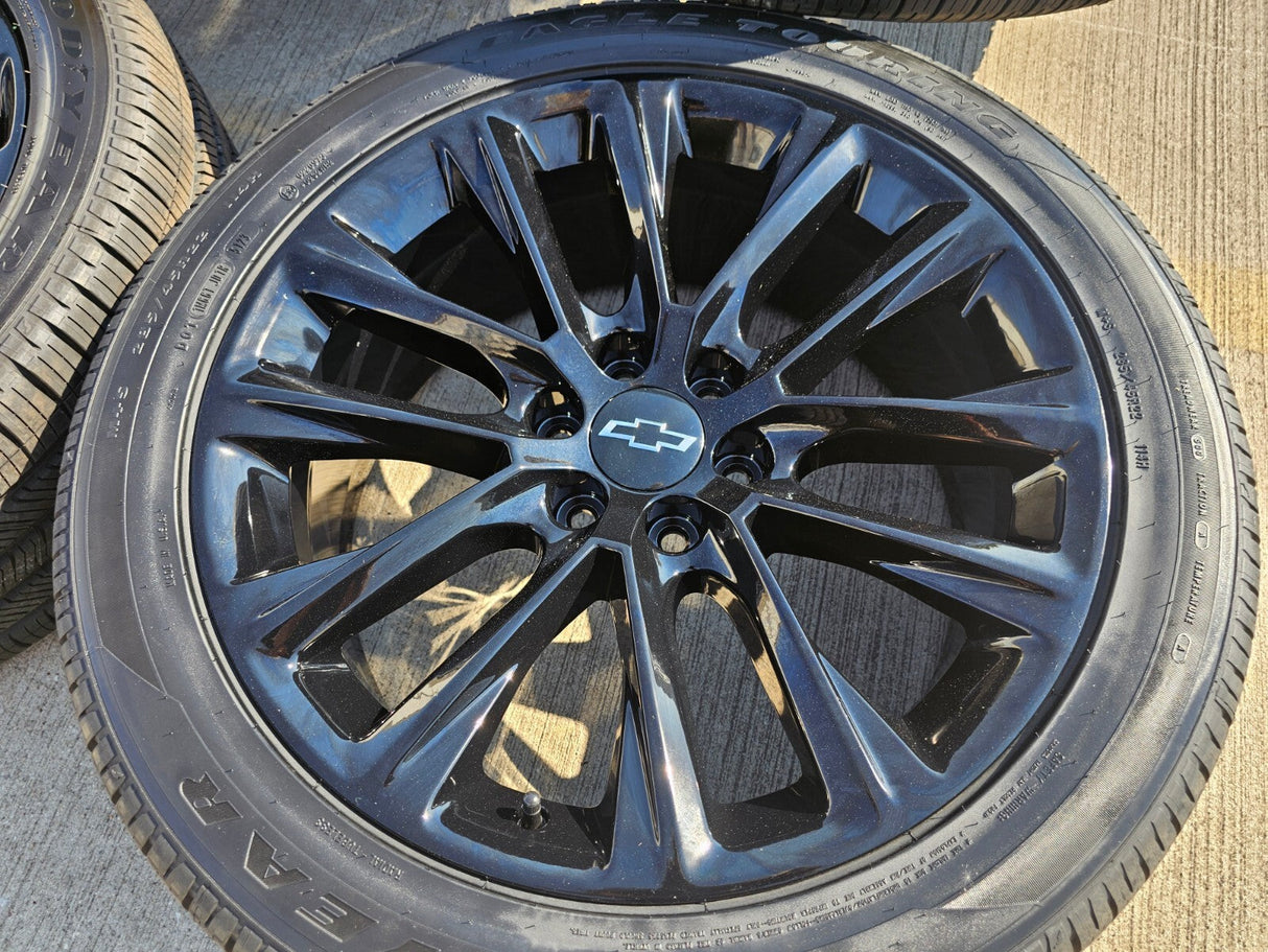 22" Cadillac Escalade black OEM 4804 wheels rims Chevy GMC tires NEW Texas Truck Tire