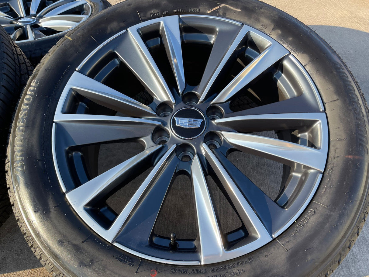 22" Cadillac Escalade Platinum OEM wheels rims tires 2024 2025 2026 FRESH NEW Texas Truck Tire