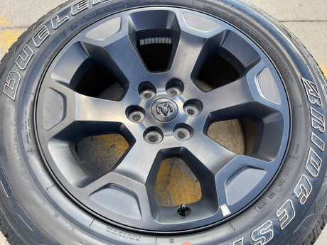 (1) 20" Dodge Ram 1500 OEM Laramie Black 2680 wheel Spare 2024 2025 2026 Texas Truck Tire