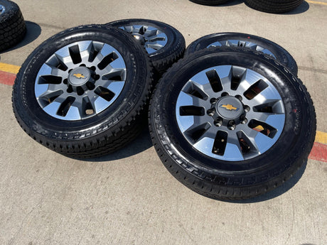20" Chevy Silverado 2500 3500 OEM 5960 5947 GMC Sierra wheels rims tires NEW Texas Truck Tire