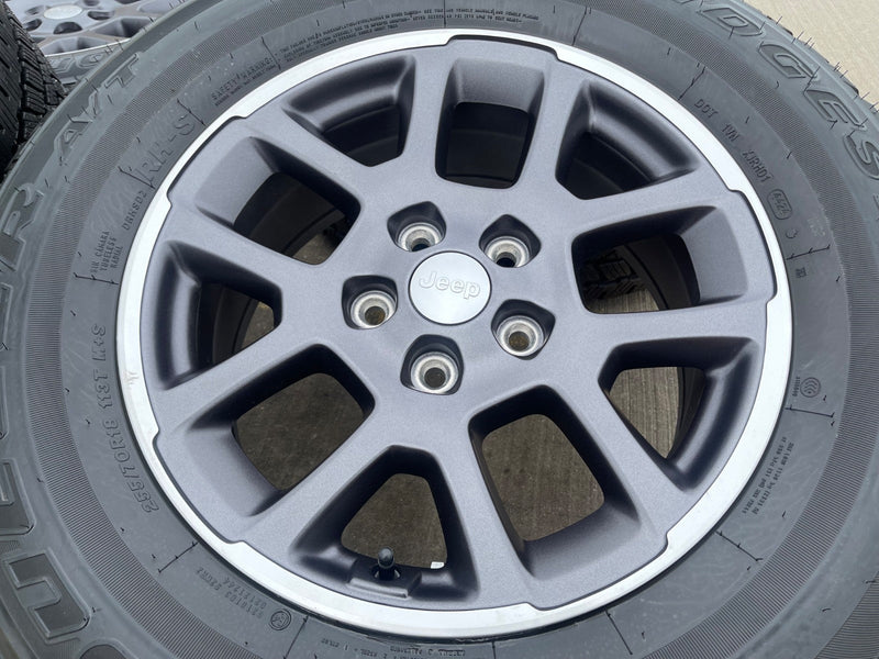18" Jeep Gladiator Overland OEM wheels rims Wrangler 9241 tires BRIDGESTONE A/T Texas Truck Tire
