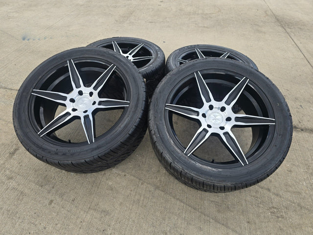 22x9.5 22" Ferrada FT2 Chevy Silverado RAM wheels rims 6x139 6x5.5 tires NITRO Texas Truck Tire