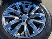 22" GMC Yukon Chevy Tahoe Escalade OEM chrome 95513 wheels rims tires Texas Truck Tire