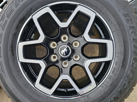 18" Ford Bronco wheels rims tires black 95213 Ranger tires BRIDGESTONE DUELER AT Texas Truck Tire