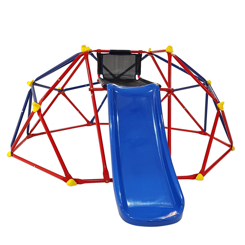 6ft Dome Climber with 1.2m Slide and Blue Climbing Stones for Ages 3+