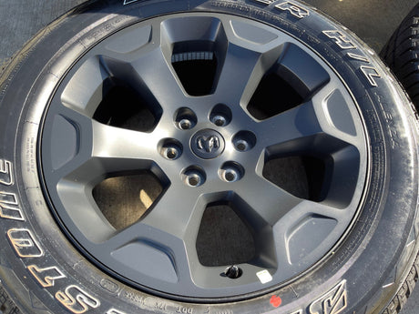 20" Dodge Ram 1500 OEM Laramie Black 2680 wheels rims tires 2024 2025 2026 NEW Texas Truck Tire