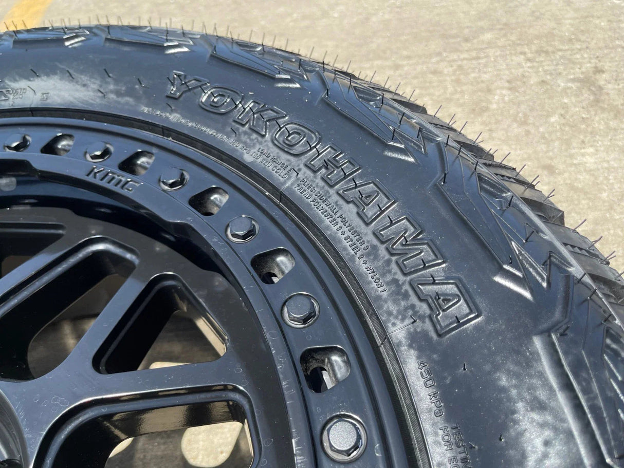 20x9 20" KMC KM549 Ford Expedition F-150 6x135 wheels rims tires 33" NEW Texas Truck Tire