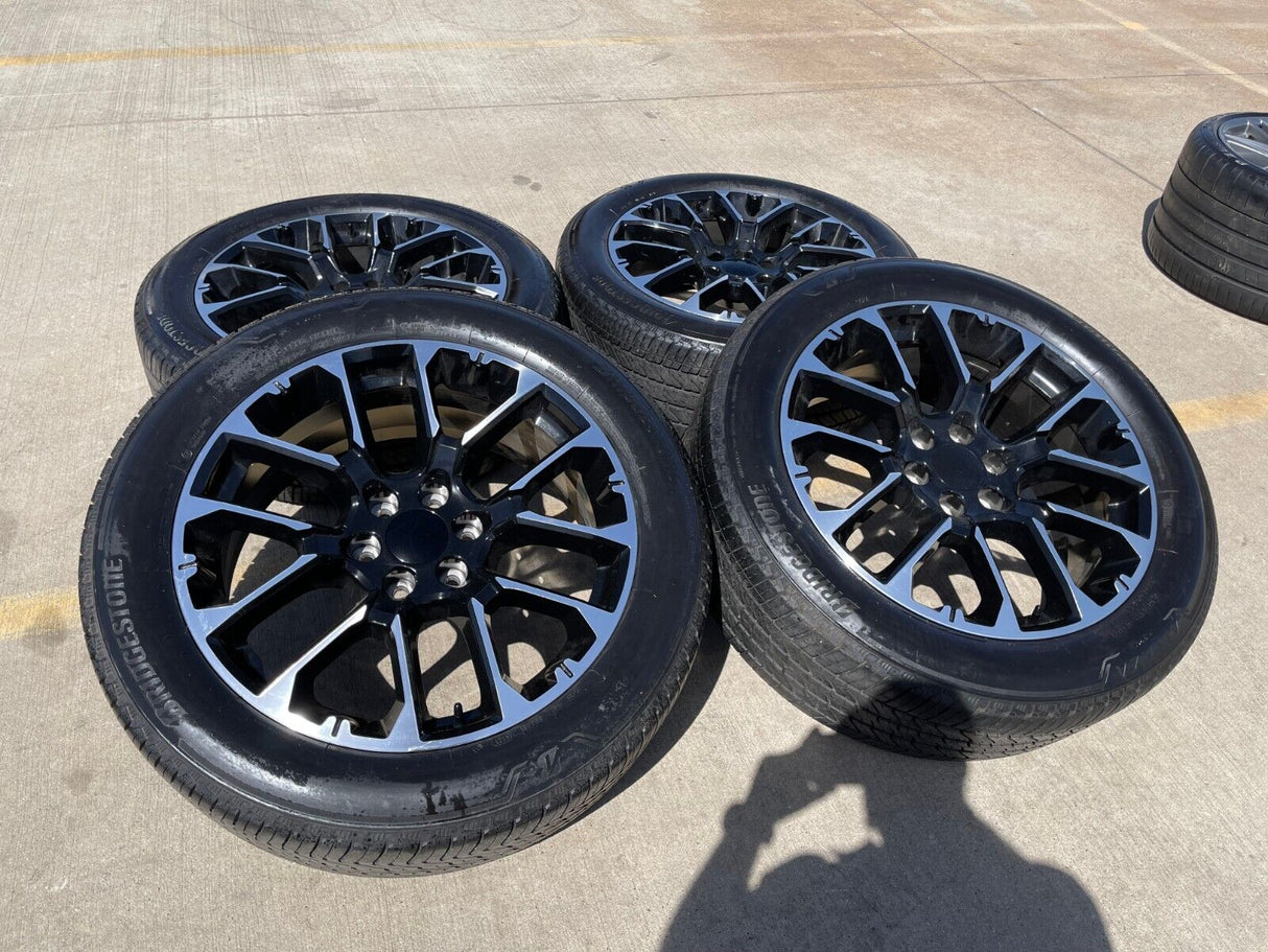 22" Chevy Silverado GMC OEM Replica Yukon Tahoe 14079 wheels rims tires Texas Truck Tire