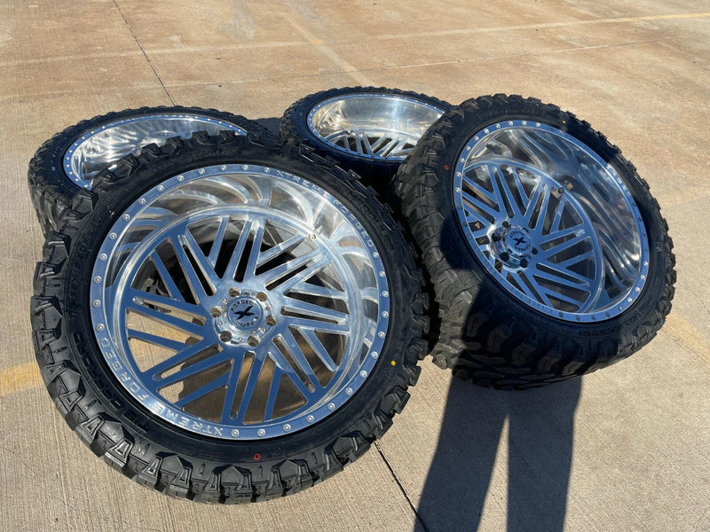 24x14 Xtreme Forged 009 wheels rims Chevy RAM 1500 Tacoma -76 6x139 6x5.5 35" Texas Truck Tire
