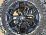 20" 20x9 Black Widow Chevy Silverado OEM GMC Sierra wheels rims 35" KENDA NEW Texas Truck Tire