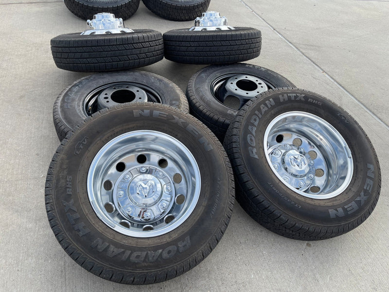 17" Dodge Ram 3500 Dually Laramie 8x200 wheels rims 2701 2702 OEM NEXEN Texas Truck Tire