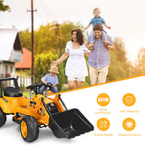 6V Battery Powered Kids Excavator Tractor with Digging Bucket - Yellow