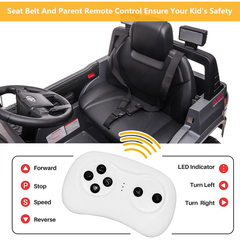 12V Powered Ride on Toy Cars for Boys - Toyota Tacoma Style with Remote Control