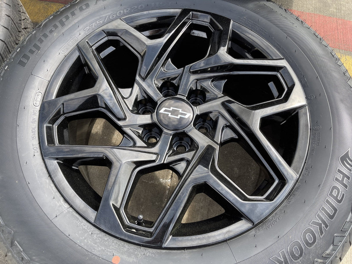 20" GMC Sierra Yukon AT4 Tahoe Silverado 95369 OEM wheels rims HANKOOK NEW 2026 Texas Truck Tire