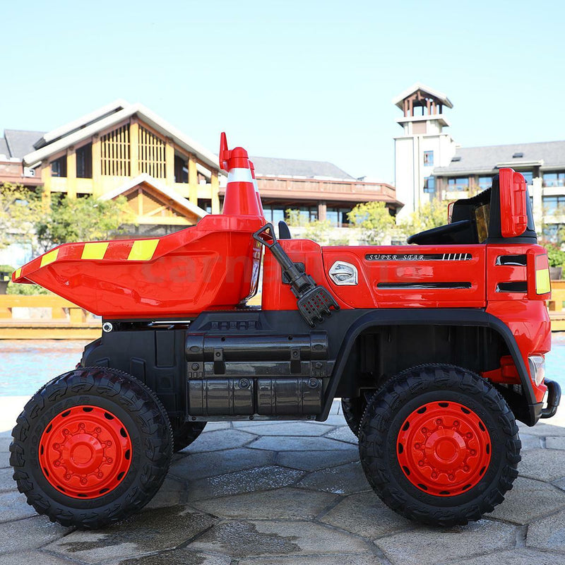 12V Four-wheel Drive Construction Truck 2.4G Remote Control/App Control Children's Electric Ride On Vehicle