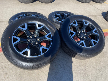 20" Jeep Grand Wagoneer Dodge Ram 1500 OEM black 9296 wheels rims 2025 2026 NEW Texas Truck Tire