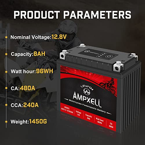 YTX14-BS 12V 8Ah Lithium Powersport ATV Motorcycle Battery with 480A CCA