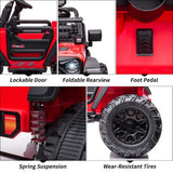 Red 24V Children's Electric Car with Remote Control - 2 Seater 20” Oversized Seat Truck