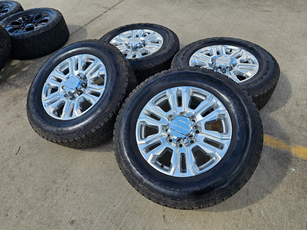 20" GMC Sierra Denali 2500 3500 OEM 5957 wheels rims tires 2024 2025 2026 NEW Texas Truck Tire