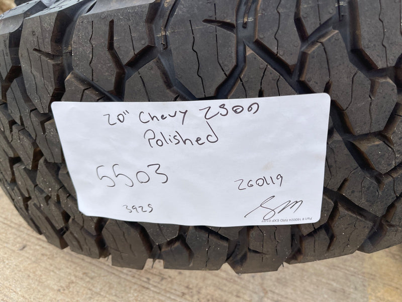 20" Chevy Silverado GMC Sierra 2500 3500 OEM 5503 rims wheels BFG KO3 A/T NEW Texas Truck Tire