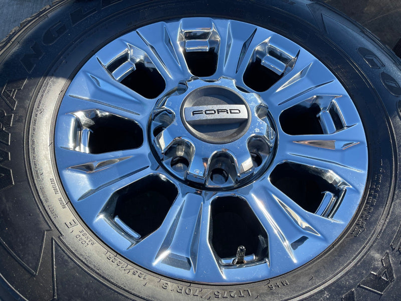 18" Ford F-250 F-350 OEM rims wheels 10097 tires GOODYEAR A/T Texas Truck Tire