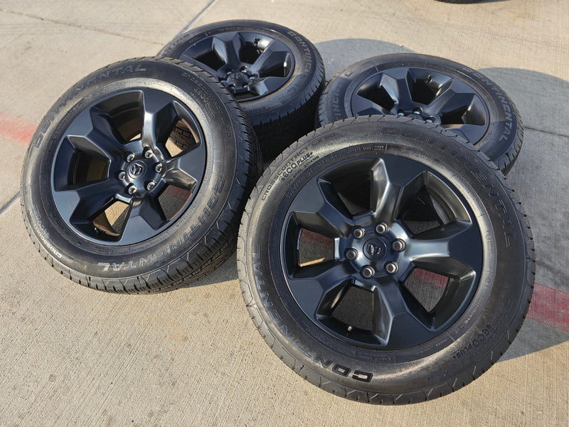 20" Ram 1500 OEM LIMITED Laramie wheels rims black 2675 2722 CONTINENTAL Texas Truck Tire