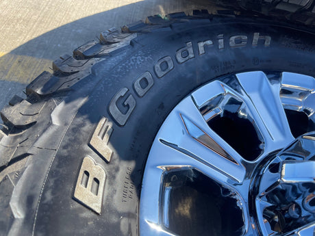 18" Ford F-250 F-350 OEM rims wheels 10097 CHROME tires BFG KO3 A/T Texas Truck Tire