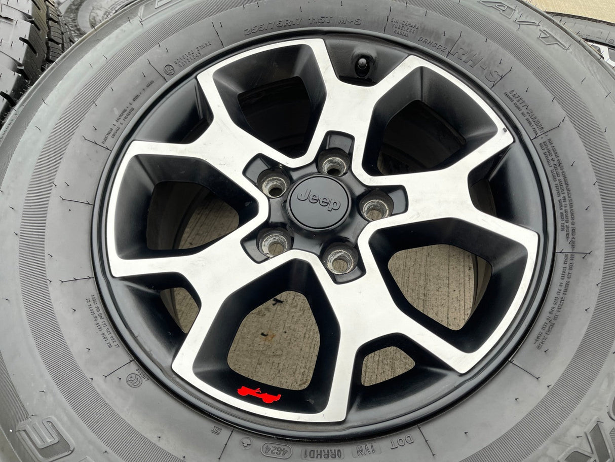 17" Jeep Wrangler Rubicon OEM 9218 wheels rims Gladiator BRIDGESTONE A/T NEW Texas Truck Tire