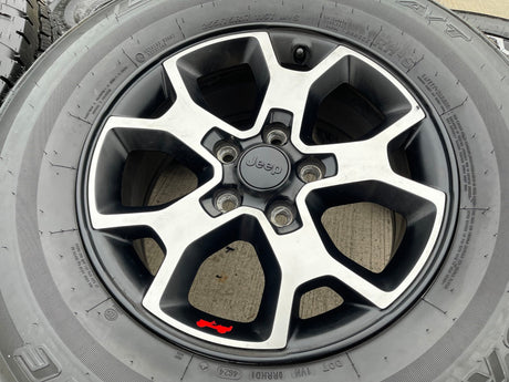 17" Jeep Wrangler Rubicon OEM 9218 wheels rims Gladiator BRIDGESTONE A/T NEW Texas Truck Tire
