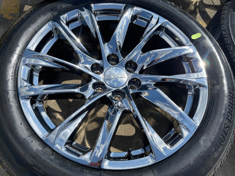 22" GMC Yukon Sierra Escalade OEM 95027 4875 wheels rims CHROME 2025 2026 NEW Texas Truck Tire