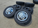 17" Dodge Ram 3500 Dually 8x200 wheels rims 2703 2704 OEM tires FIRESTONE A/T Texas Truck Tire