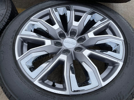 22" GMC Yukon Chevy Tahoe Escalade OEM chrome 95513 14134 wheels rims tires Texas Truck Tire