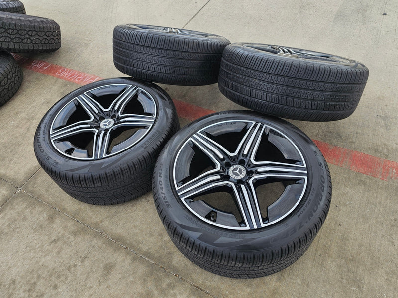 21" Mercedes GLE AMG OEM black wheels rims 85940 85941 tires 2024 2025 2026 Texas Truck Tire