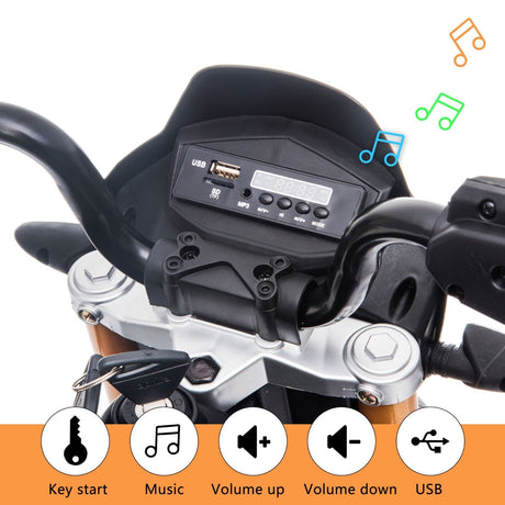 TOBBI 12V Aprilia Licensed Electric Ride-On Motorcycle for Kids with Training Wheels
