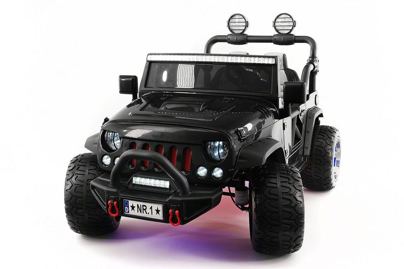 24V DUAL SEAT CHILDREN'S RIDE-ON VEHICLE JEEP CAR TOY WITH 2 HIGH-PERFORMANCE ENGINES, PNEUMATIC WHEELS, MUSIC PLAYER + REMOTE CONTROL