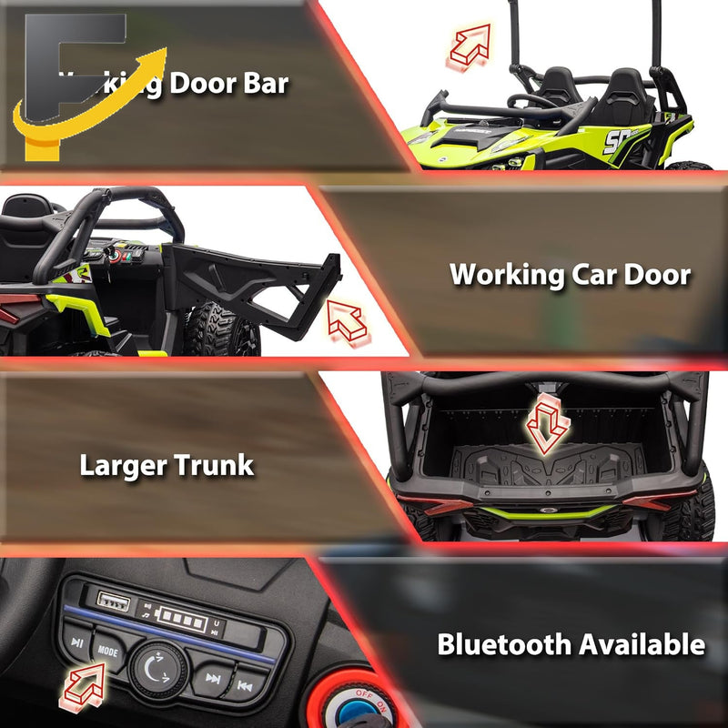 24V 10Ah Kids 2-Seater Ride-On UTV with Remote Control for Boys and Girls