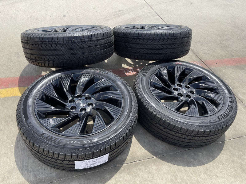 22" Lincoln Navigator OEM 10665 rims wheels BLACK LABEL 2025 2026 MICHELIN Texas Truck Tire