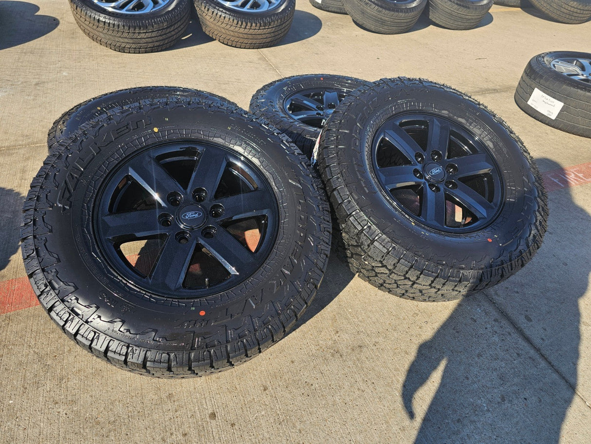 17" Ford F-150 OEM black Tremor rims wheels tires 10339 A/T4 2024 2025 2026 NEW Texas Truck Tire