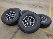 17" Jeep Wrangler Rubicon OEM 95730 9327 wheels rims Gladiator BFG KO2 A/T 35" Texas Truck Tire