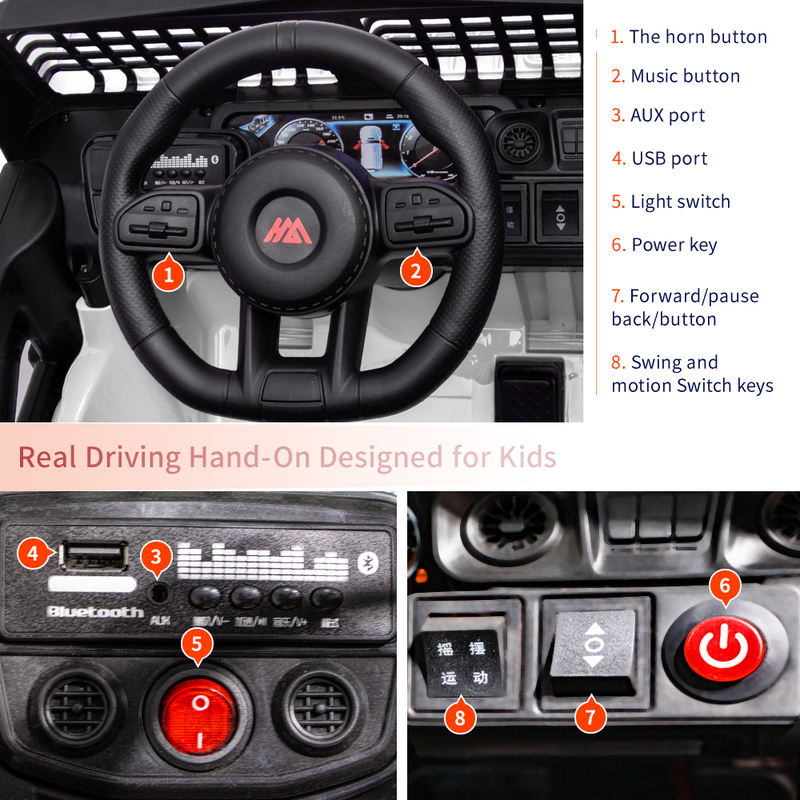 Electric 4-Wheel Kids Ride-On Car with Remote Control - 12V Battery Powered