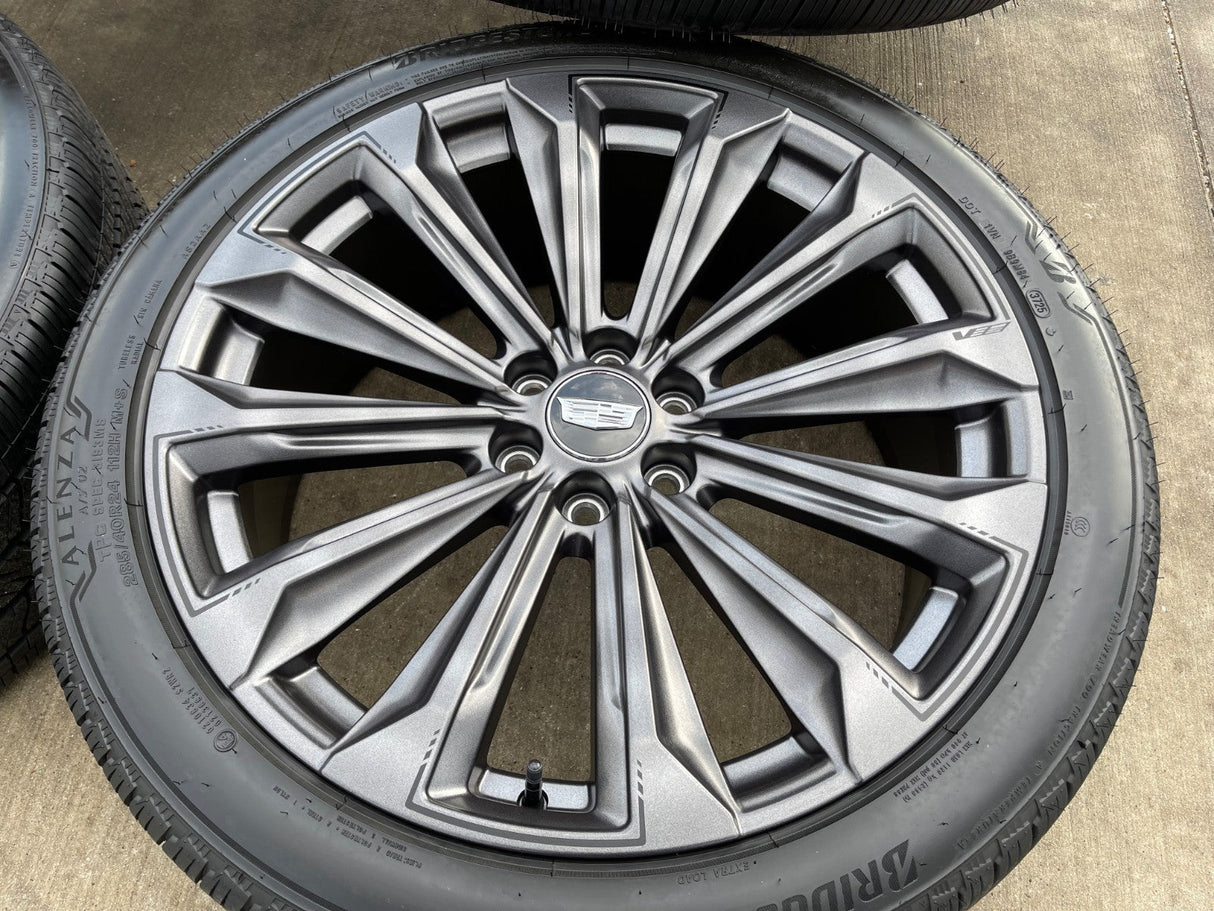 24" Cadillac Escalade V OEM wheels rims tires 2022 2023 2024 2025 2026 Texas Truck Tire