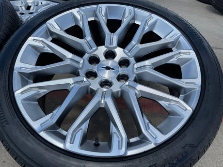 24" Chevy Tahoe LTZ GMC Yukon Sierra Denali OEM wheels rims tires 2025 2026 NEW Texas Truck Tire
