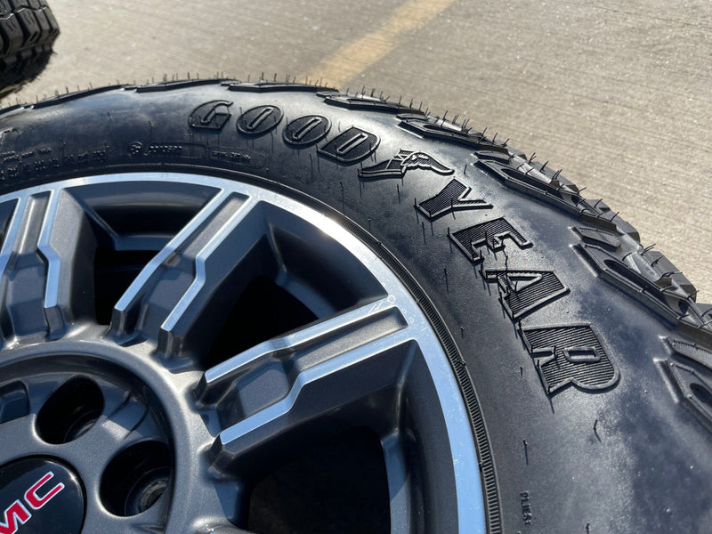 18" GMC Sierra AT4X Chevy Silverado OEM 14131 wheels rims 2024 2025 2026 Texas Truck Tire