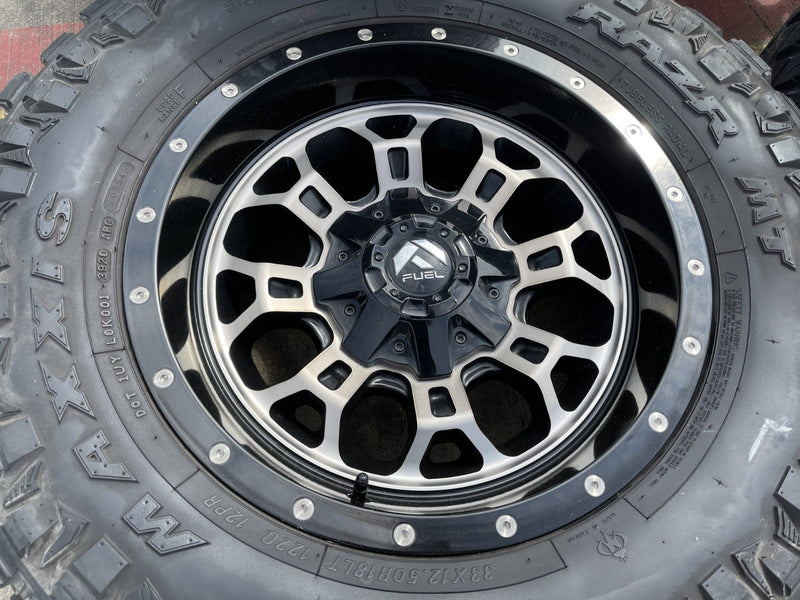 18" 18x9 Fuel Crush D561 Jeep Wrangler wheels rims 5x114.3 5x4.5 5x5 5x127 35" Texas Truck Tire